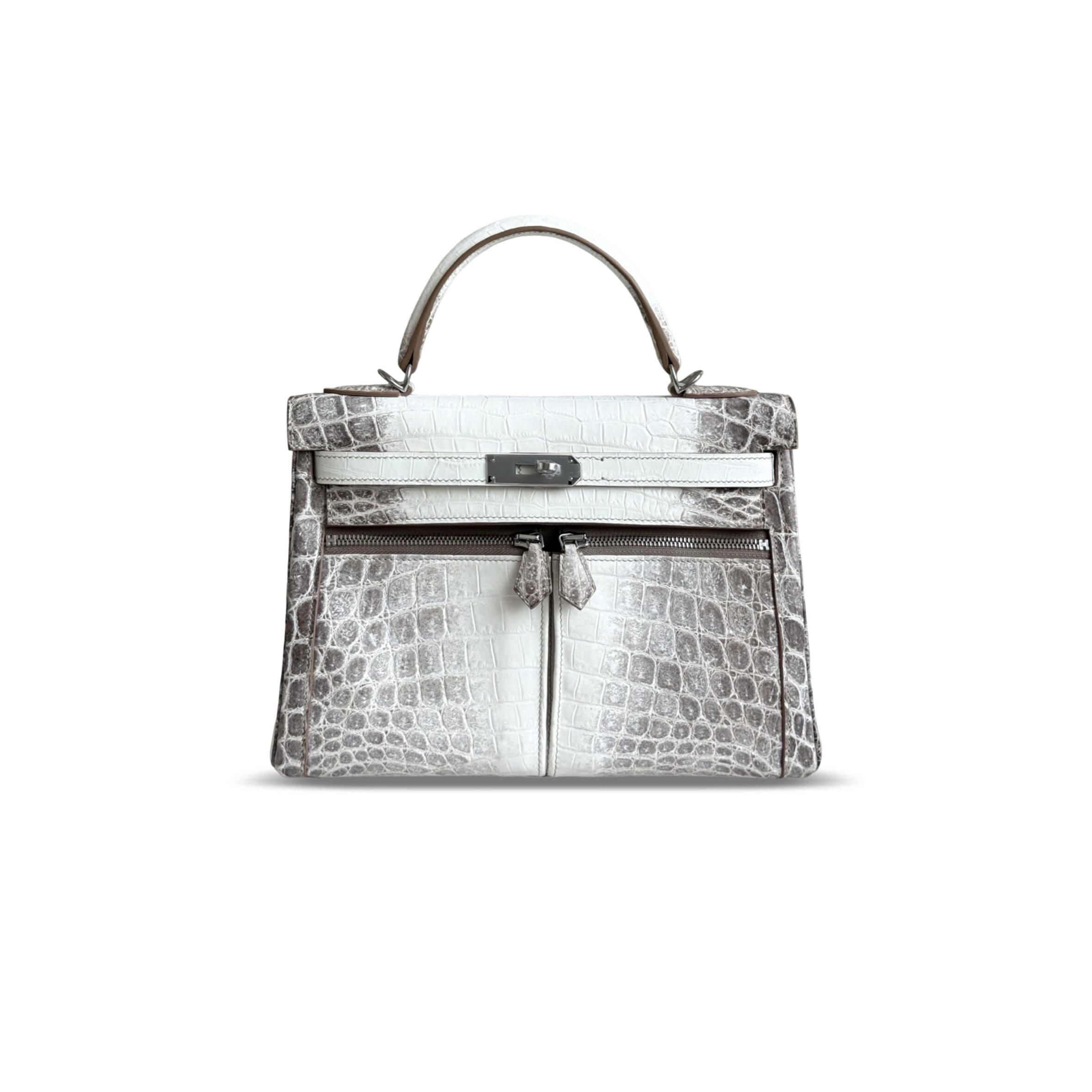 HERMÈS MASTER KELLY 28 MATTE HIMALAYAN NILOTICUS WITH PALLADIUM HARDWARE (28*22*10cm)